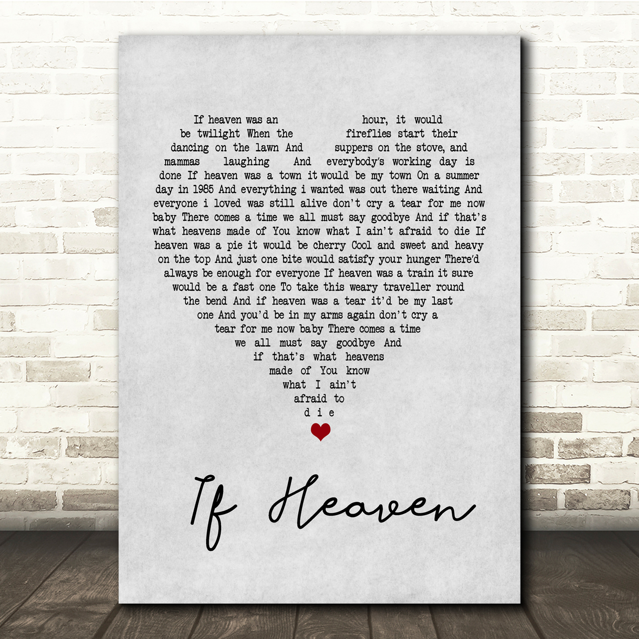 Andy Griggs If Heaven Grey Heart Song Lyric Quote Print