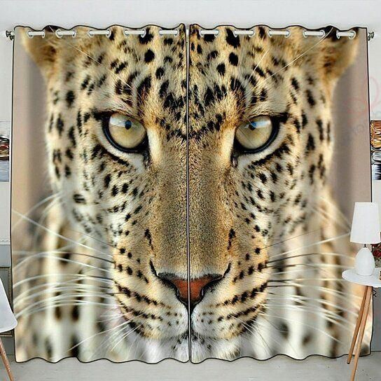 Animals Leopard Printed Window Curtain Home Decor