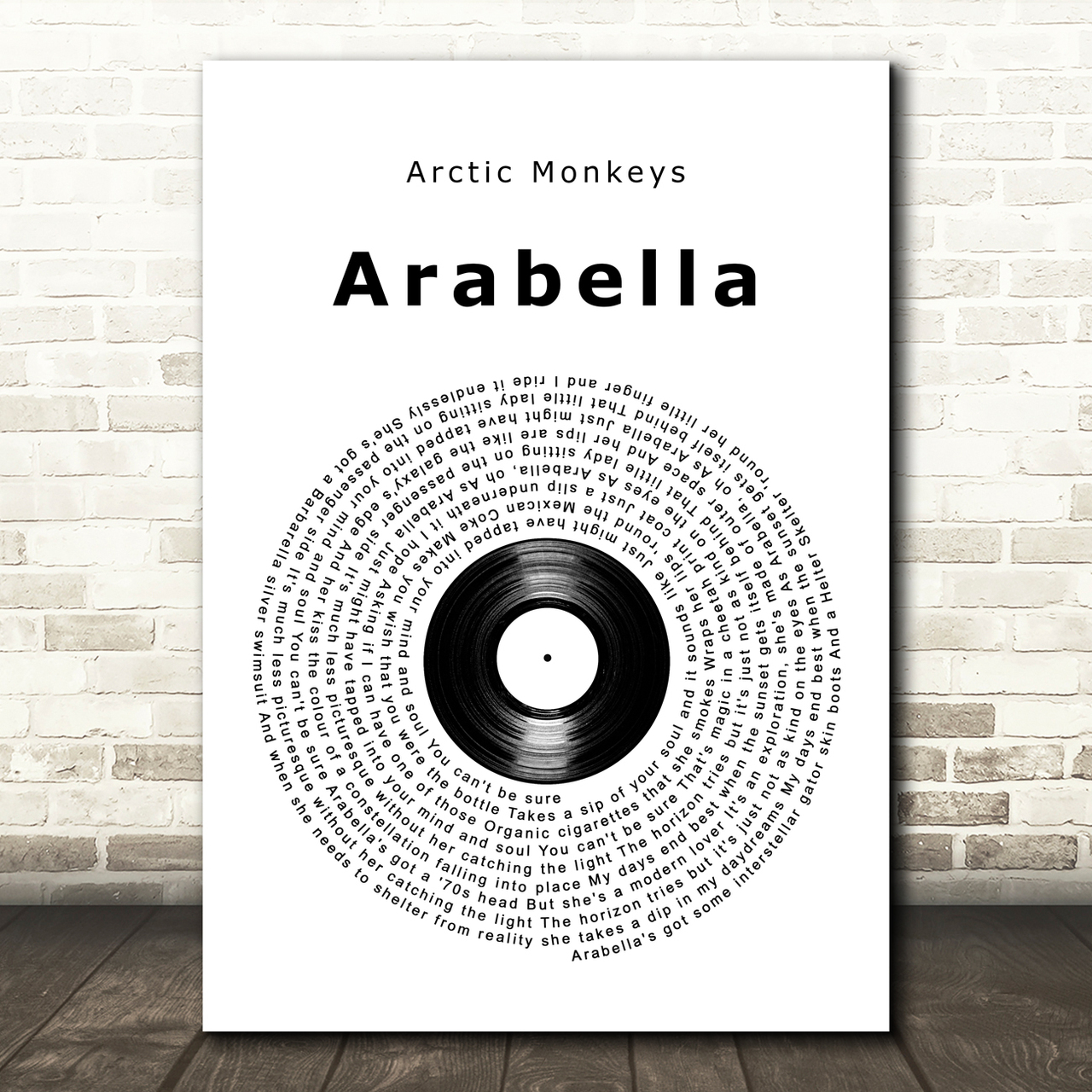 Arctic Monkeys Arabella Vinyl Record Song Lyric Art Print