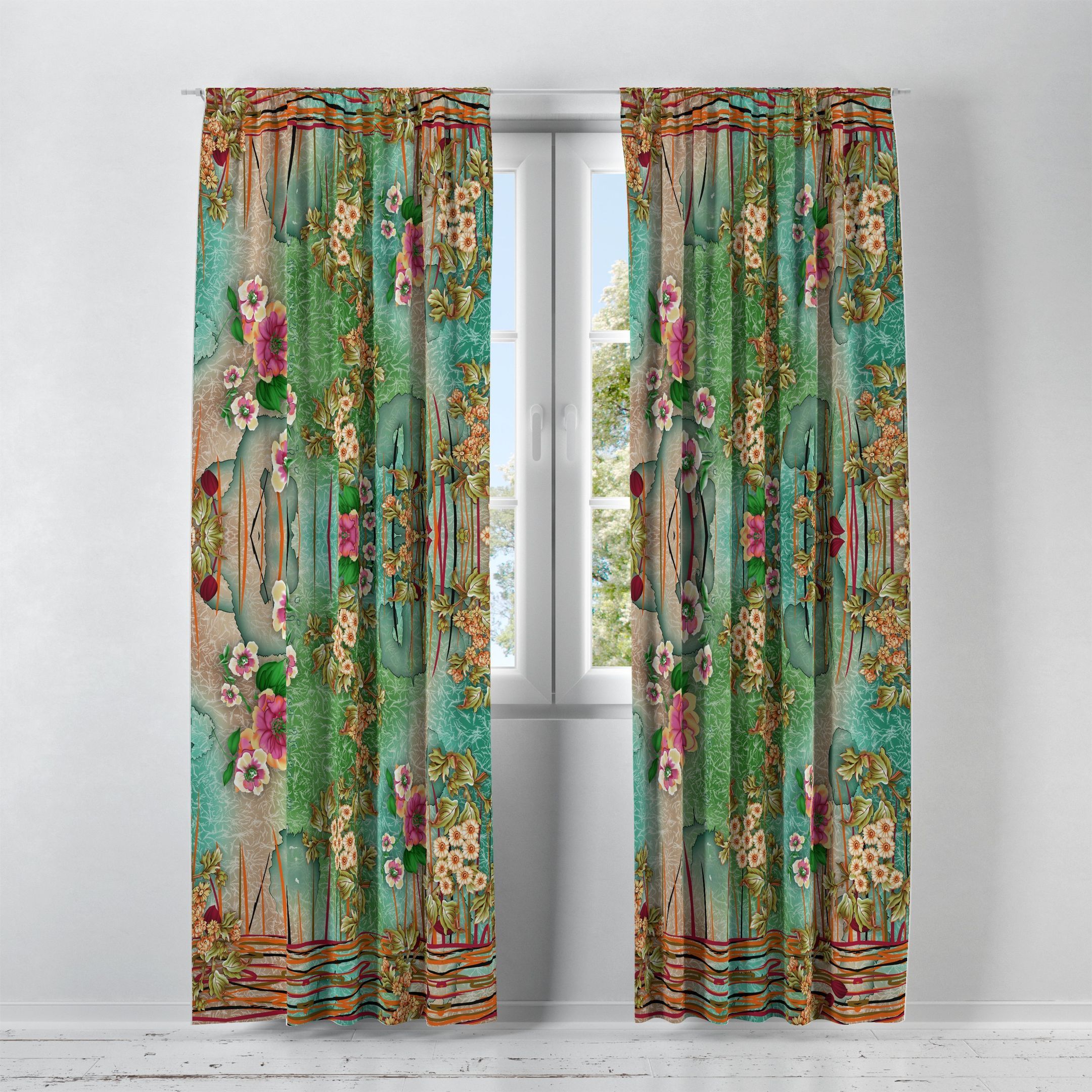 Attractive Boho Orient Printed Window Curtains Home Decor
