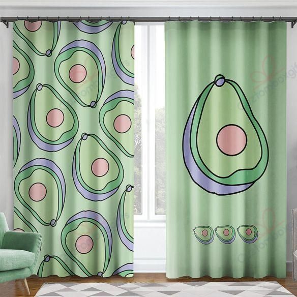 Avocado Cute Printed Window Curtain Home Decor