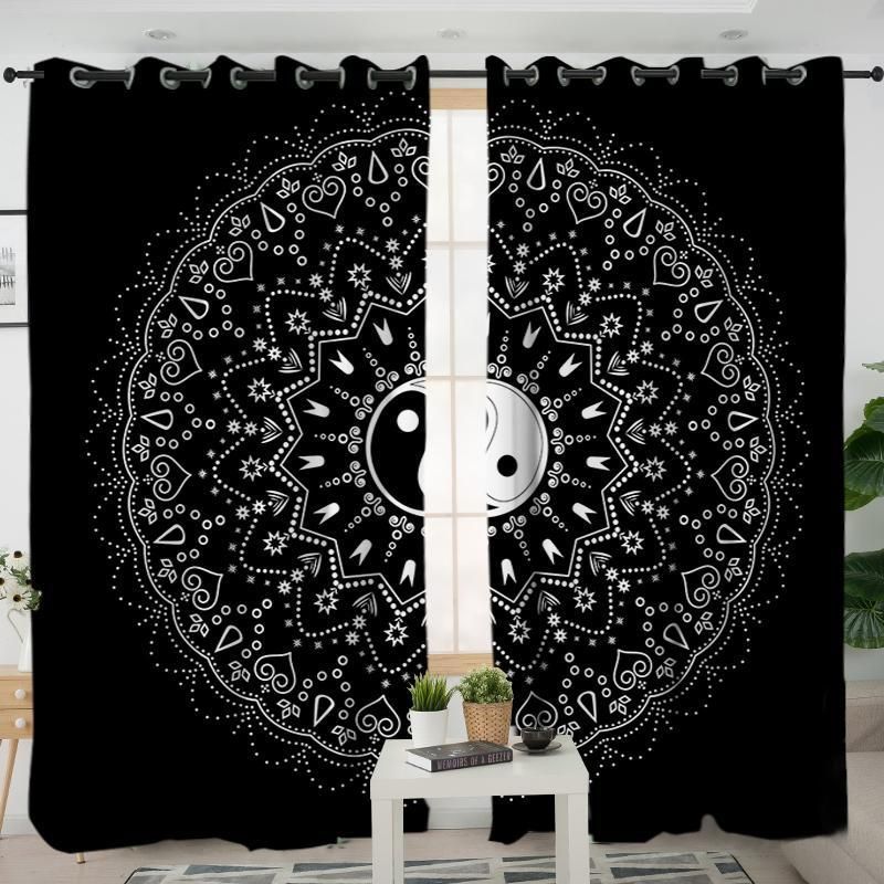 Balance Black Yin And Yang Window Curtains Home Decor