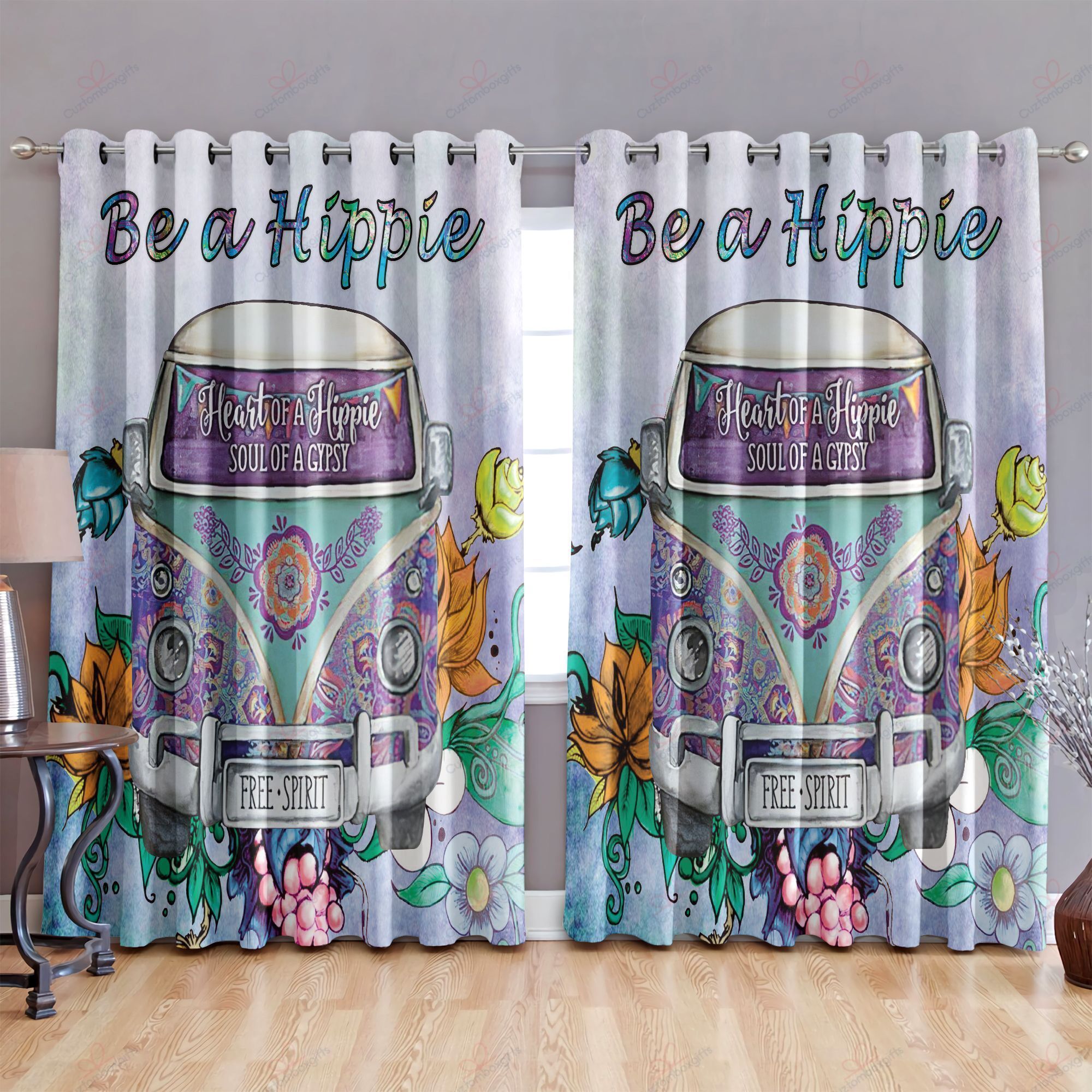 Be A Hippie Printed Window Curtains Home Decor
