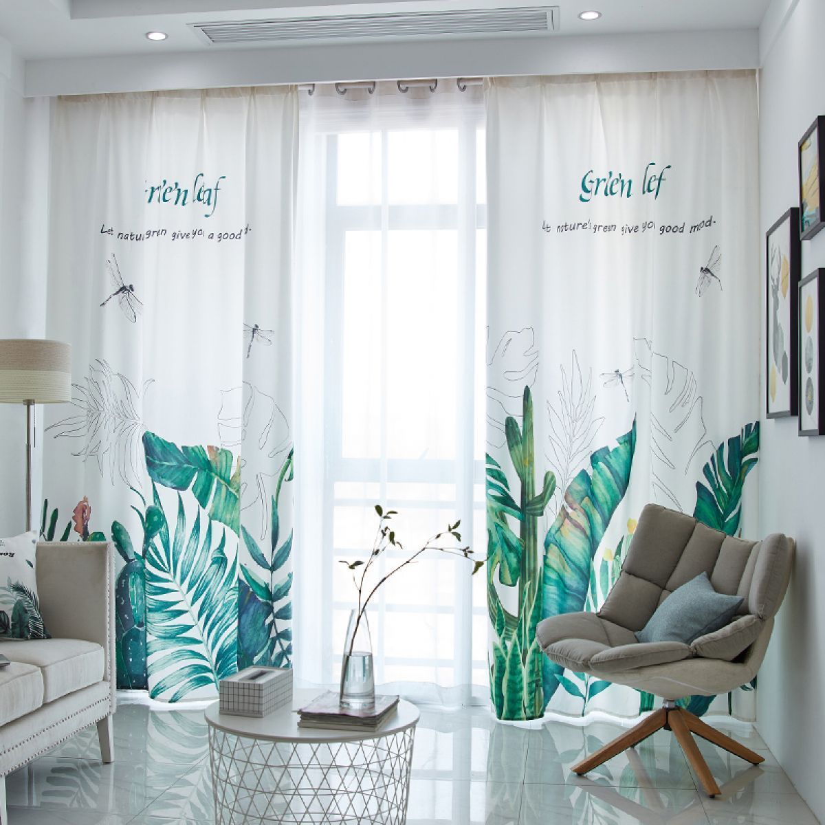 Be A Leaf Printed Window Curtain Home Decor