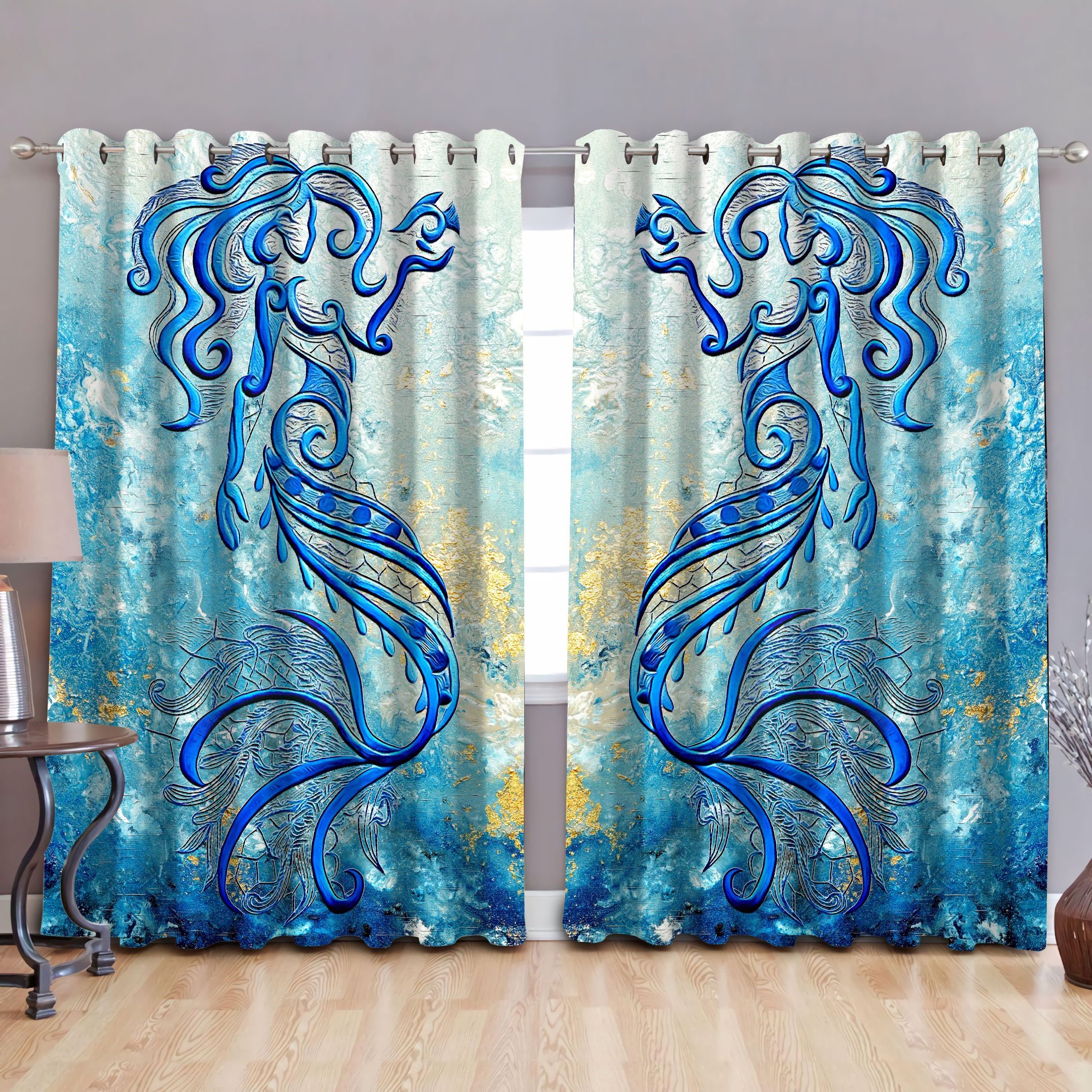Be A Mermaid And Make Waves Window Curtains Home Decor
