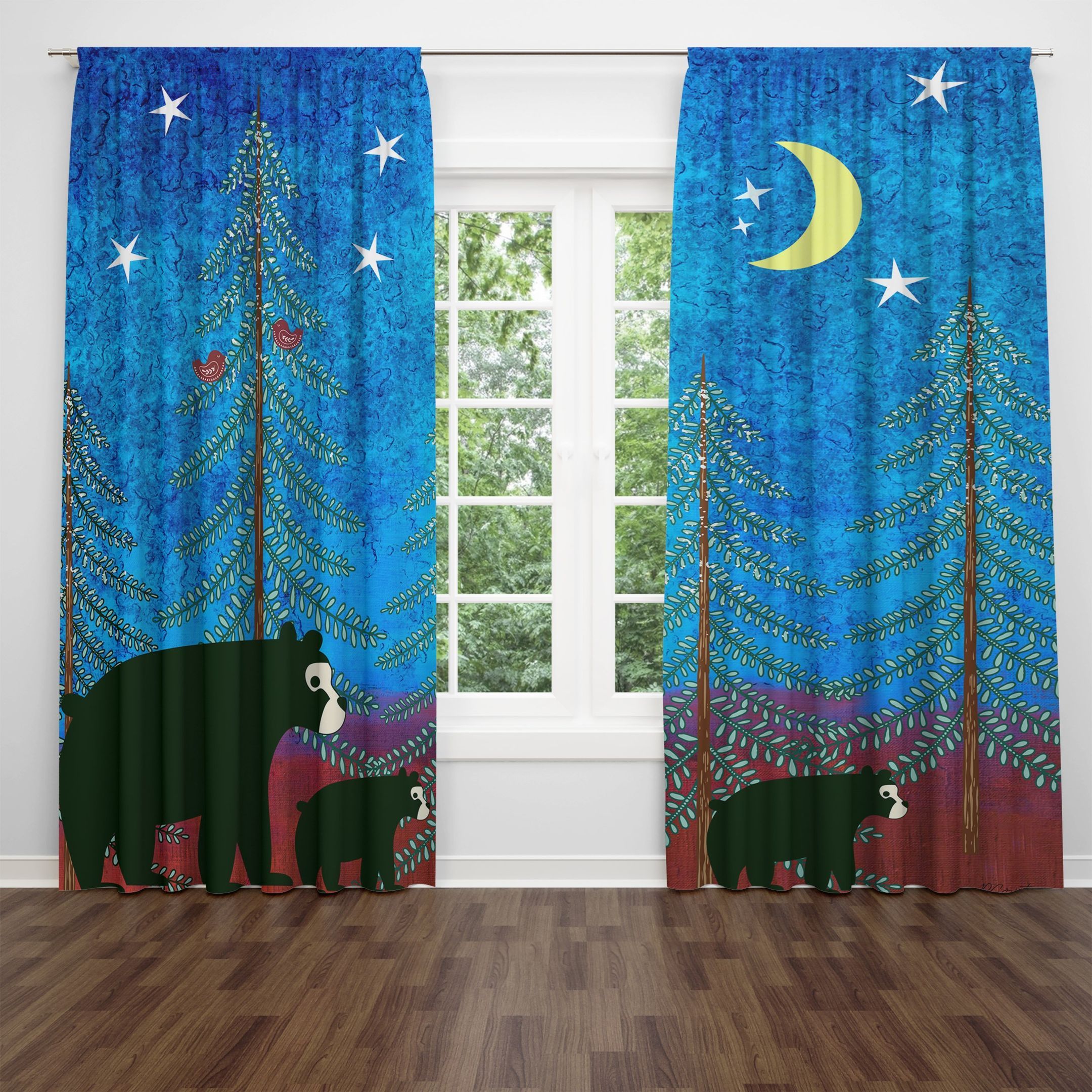 Bear And Lodge Chic Artsy Lodge Chic Artsy Printed Window Curtain Home Decor