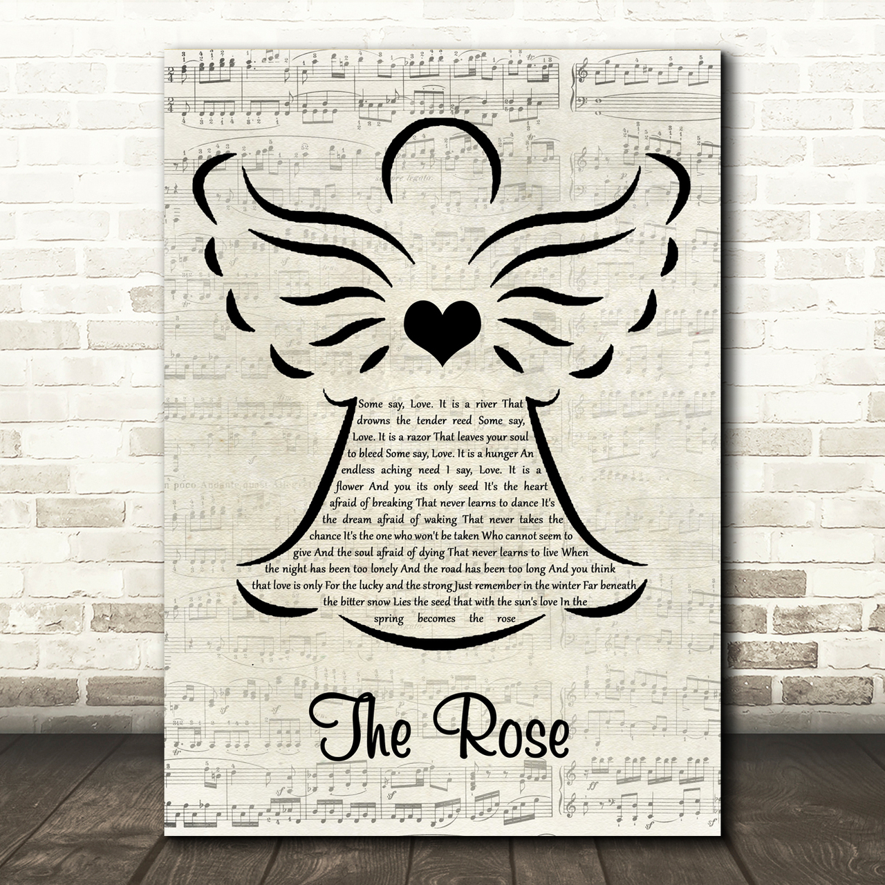 Bette Midler The Rose Music Script Angel Song Lyric Quote Music Poster Print