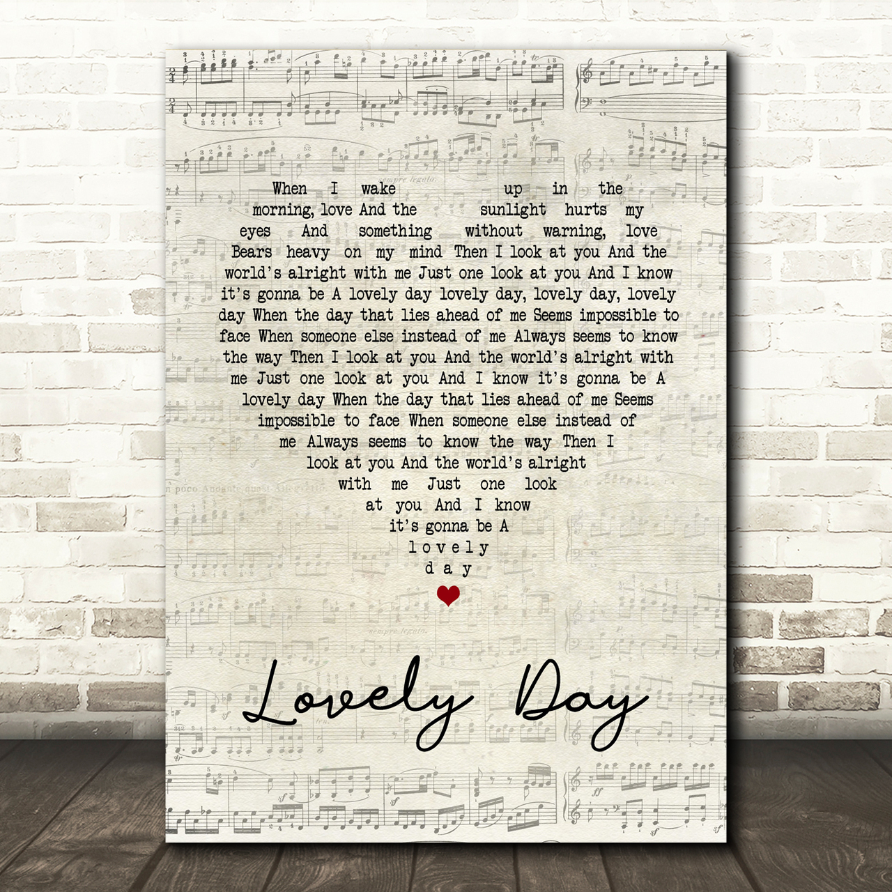 Bill Withers Lovely Day Script Heart Song Lyric Print