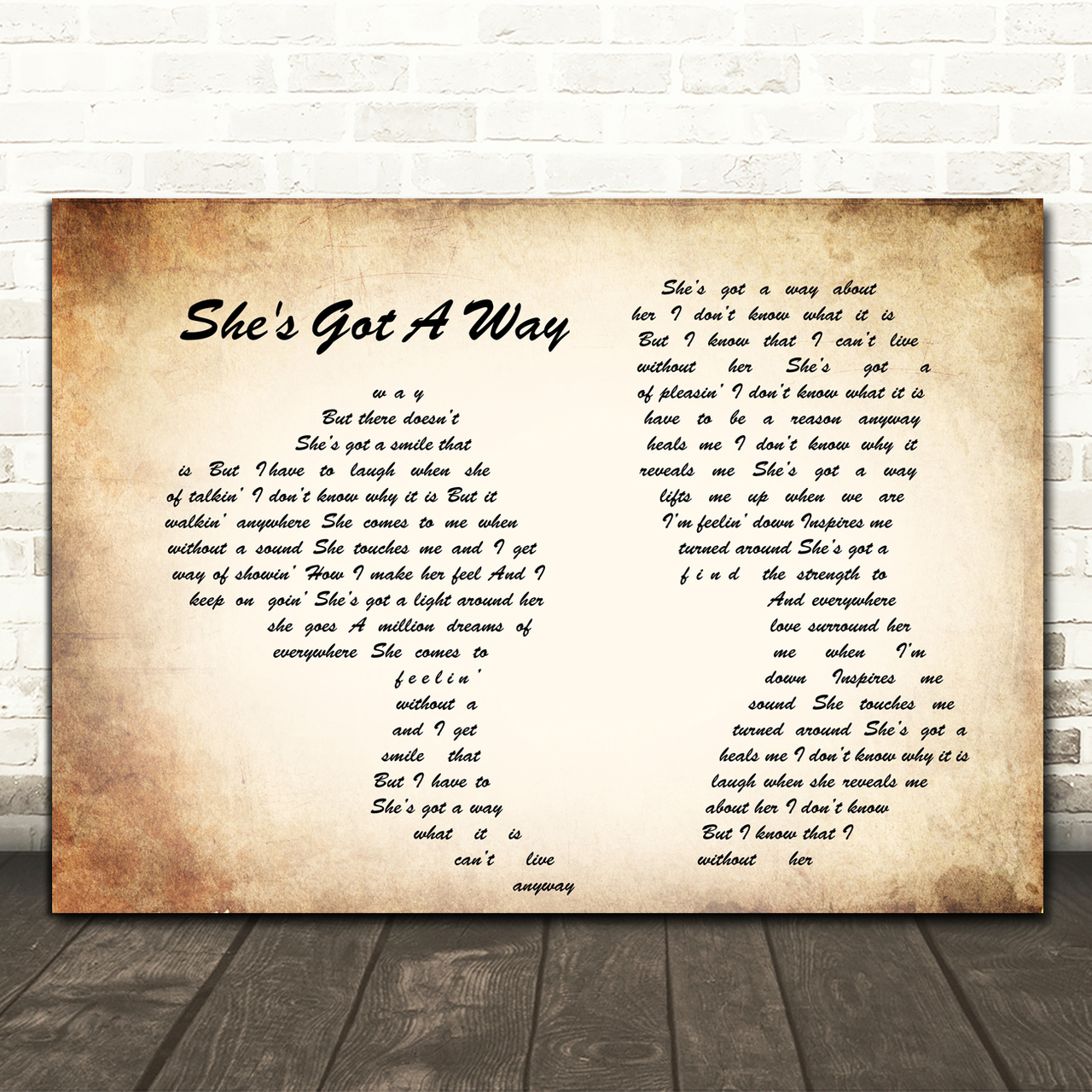 Billy Joel She's Got A Way Man Lady Couple Song Lyric Quote Print