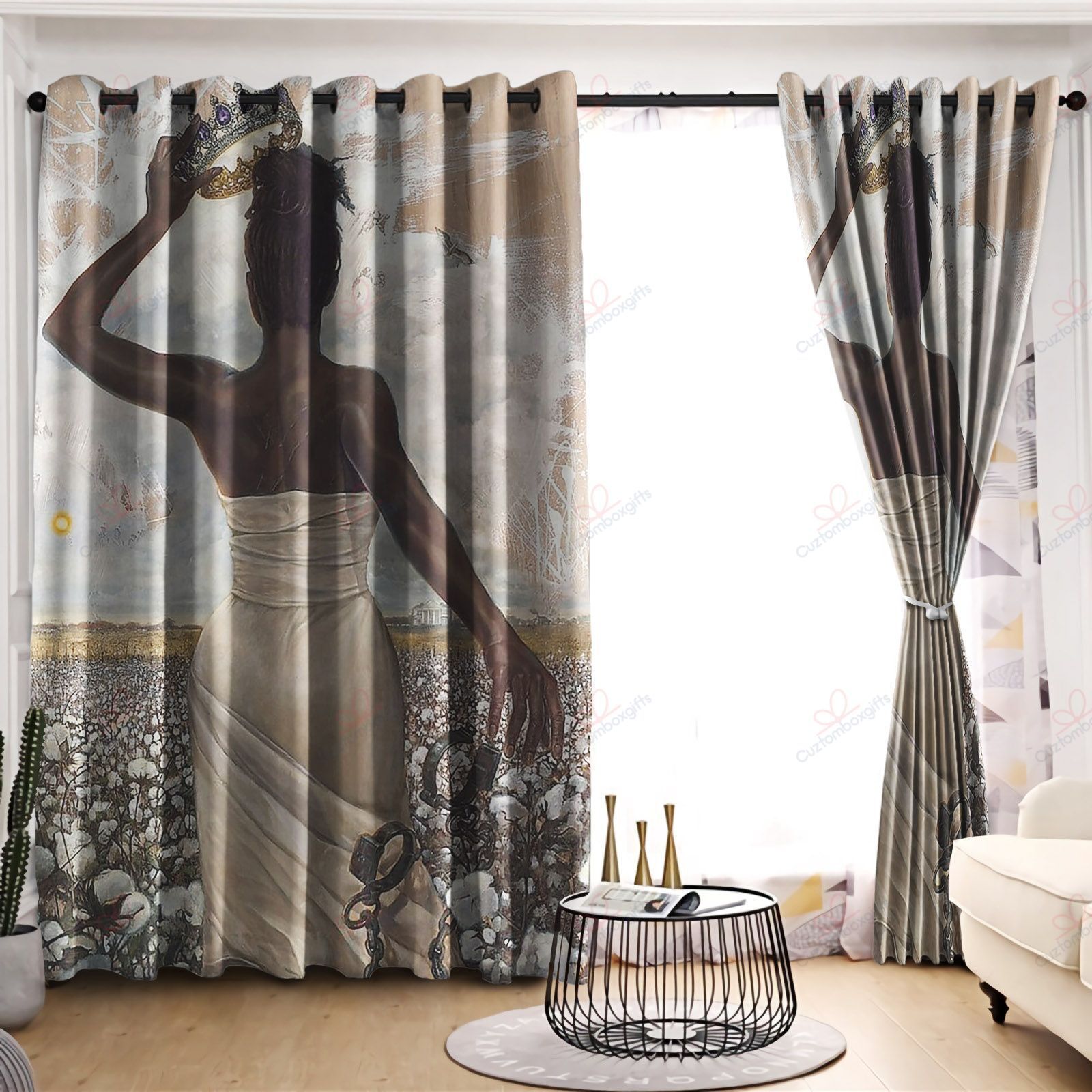 Black Queen Beautiful Printed Window Curtain Home Decor