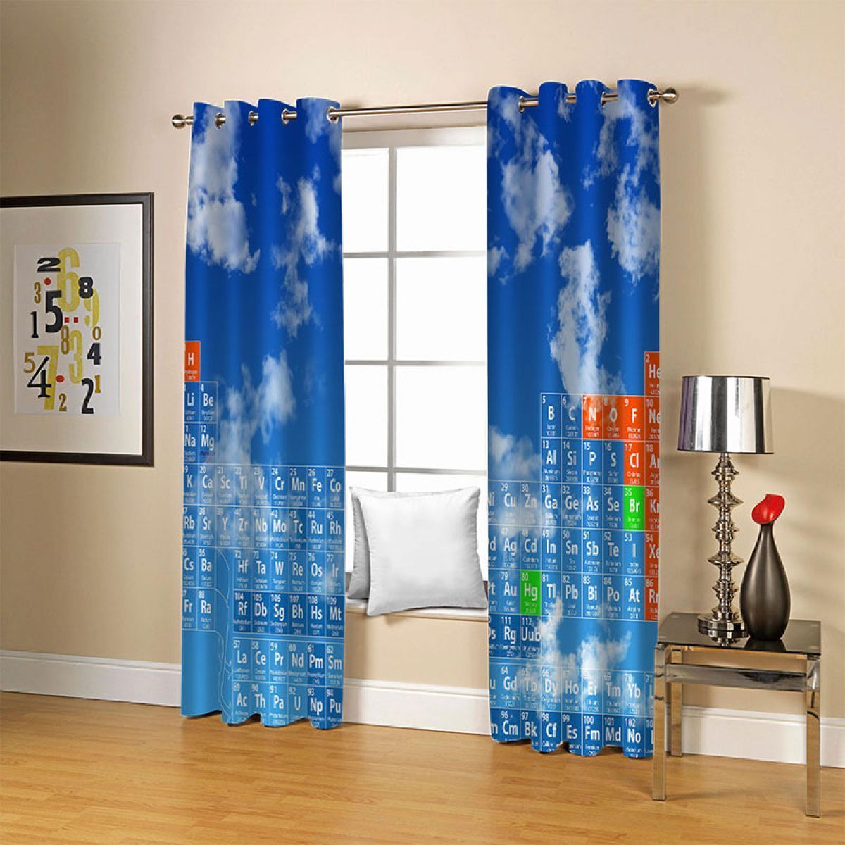 Blue Sky Printed Window Curtain Home Decor