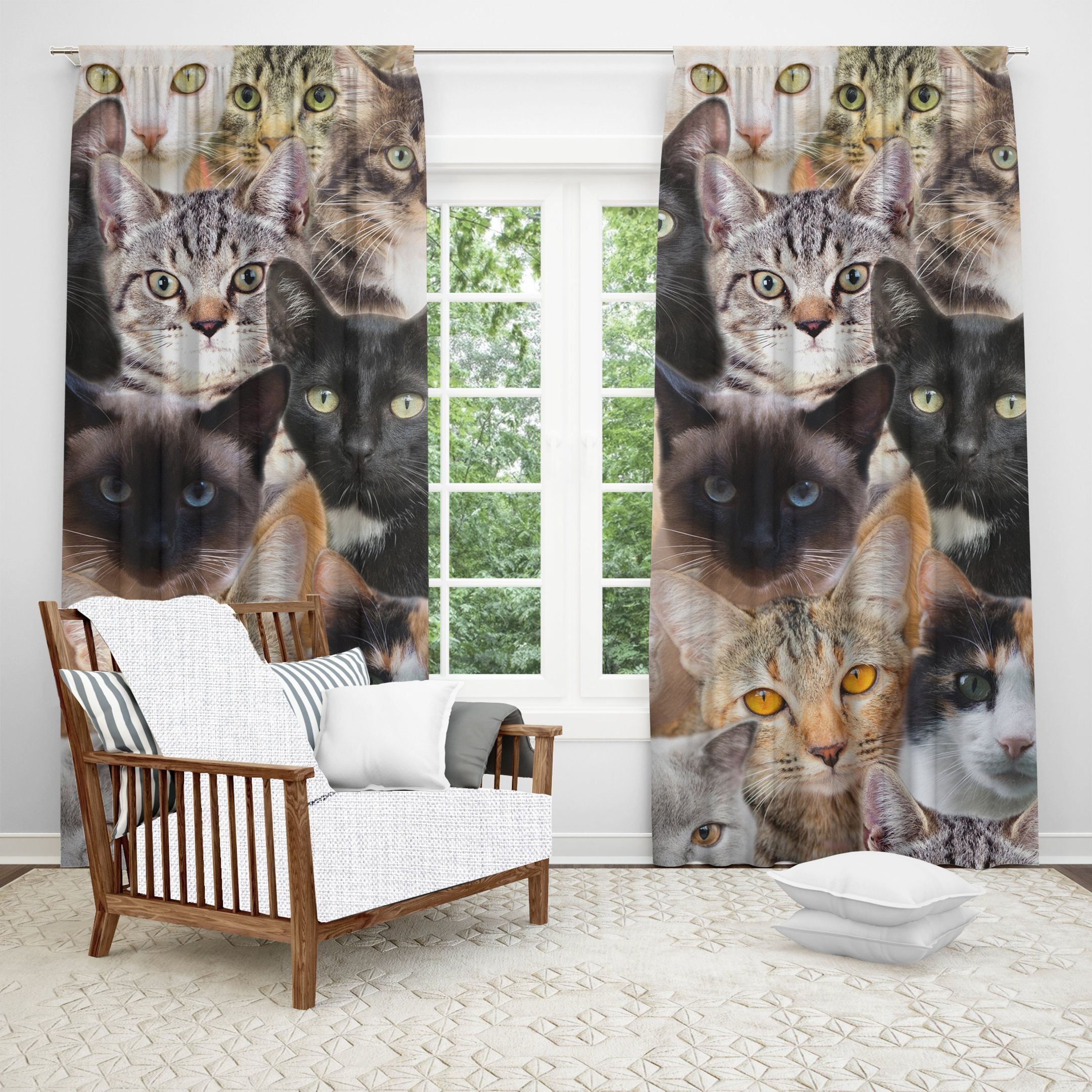 Cats For Days Printed Window Curtain