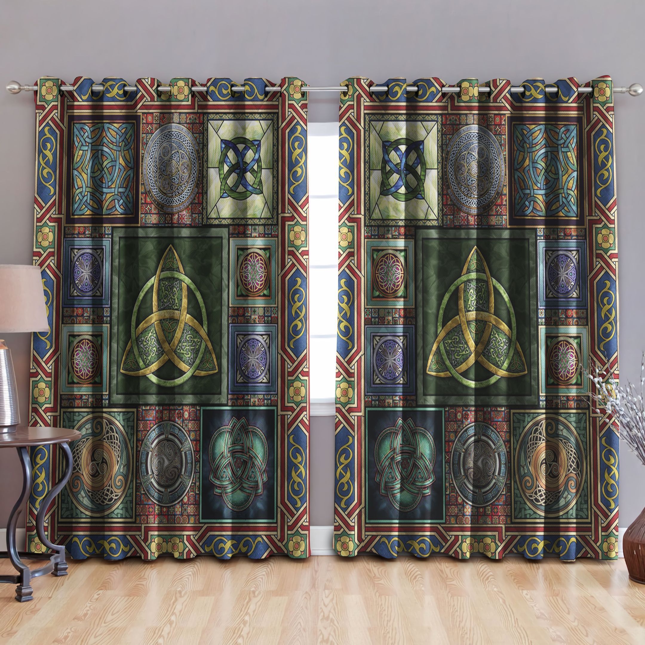 Celtic Indigenous Art Printed Window Curtain Home Decor
