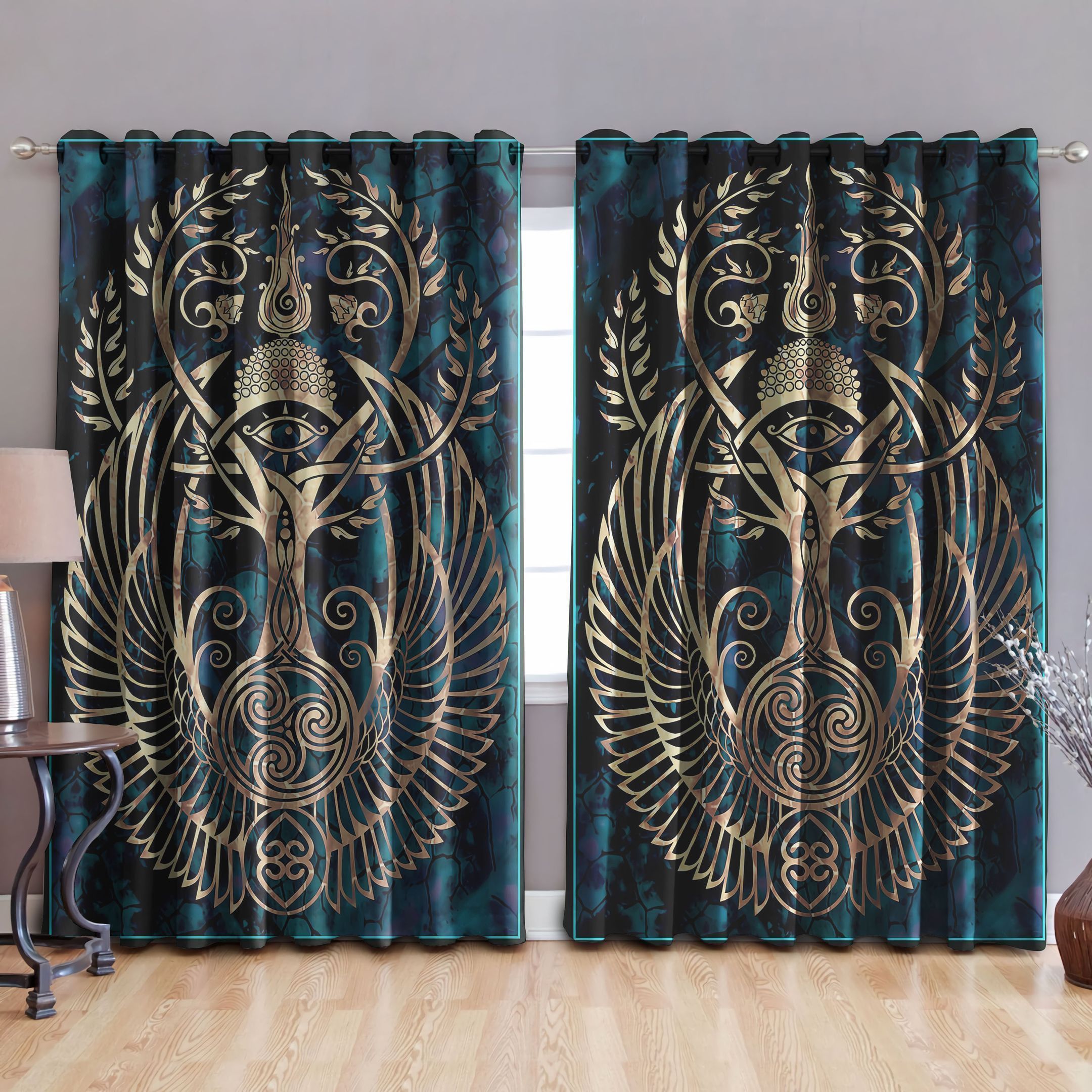 Celtic Printed Window Curtains Home Decor