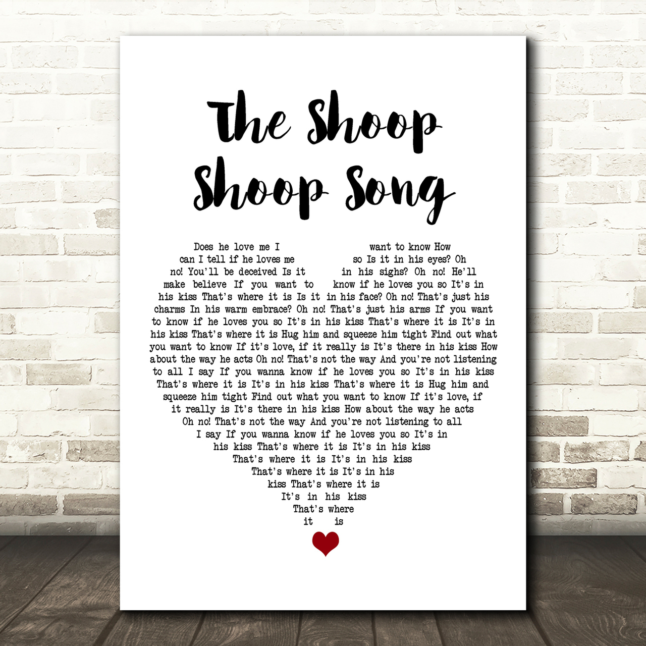 Cher The Shoop Shoop Song White Heart Song Lyric Art Print