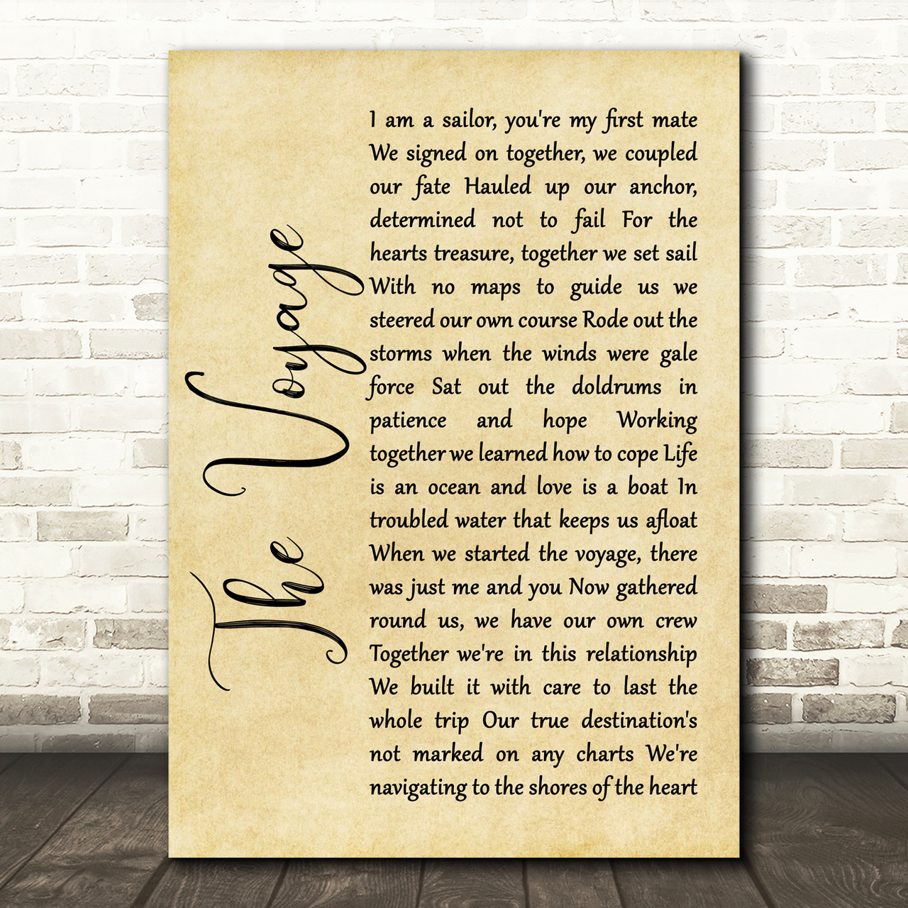 Christy Moore The Voyage Rustic Script Song Lyric Print