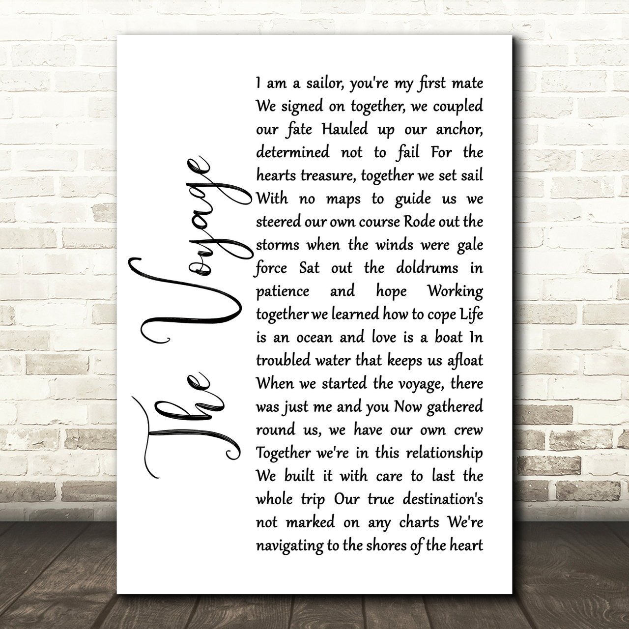 Christy Moore The Voyage White Script Song Lyric Print