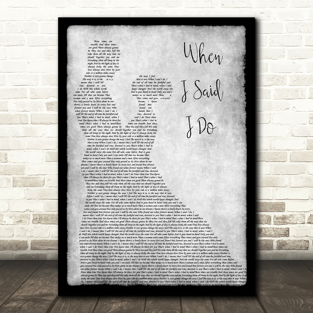 Clint Black When I Said I Do Grey Man Lady Dancing Song Lyric Quote Music Poster Print