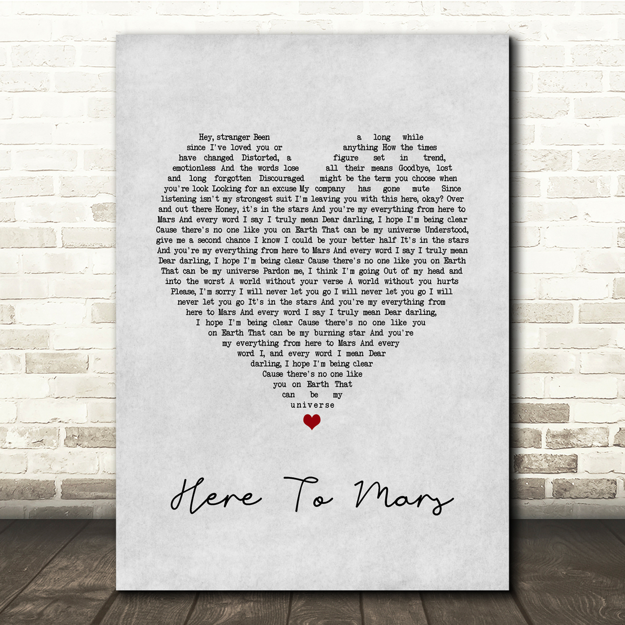 Coheed And Cambria Here To Mars Grey Heart Song Lyric Quote Music Poster Print