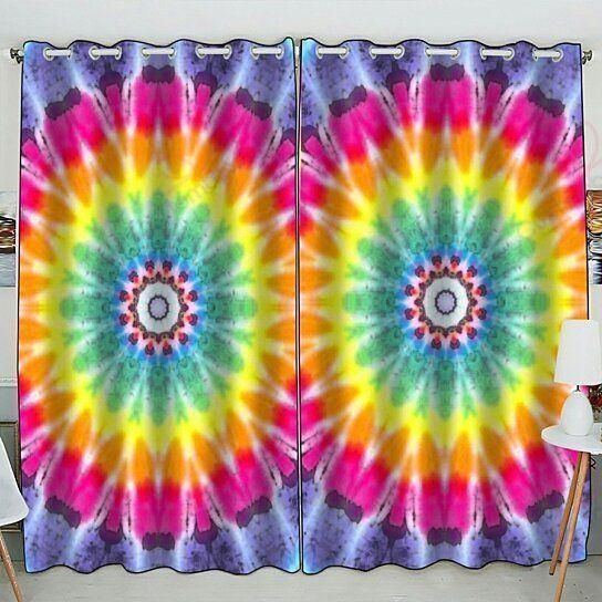 Colorful Tie Dye Printed Window Curtain Home Decor