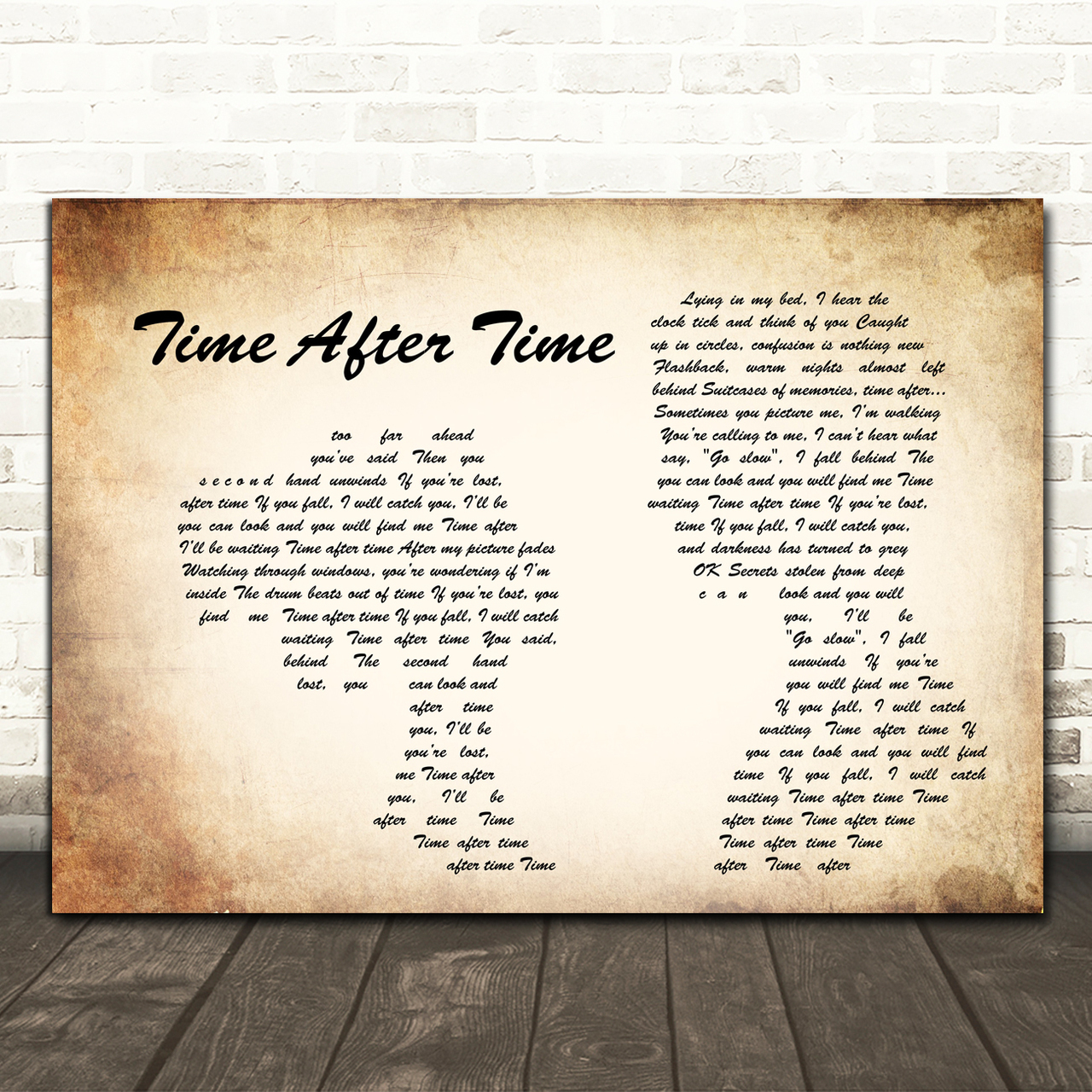 Cyndi Lauper Time After Time Man Lady Couple Song Lyric Print