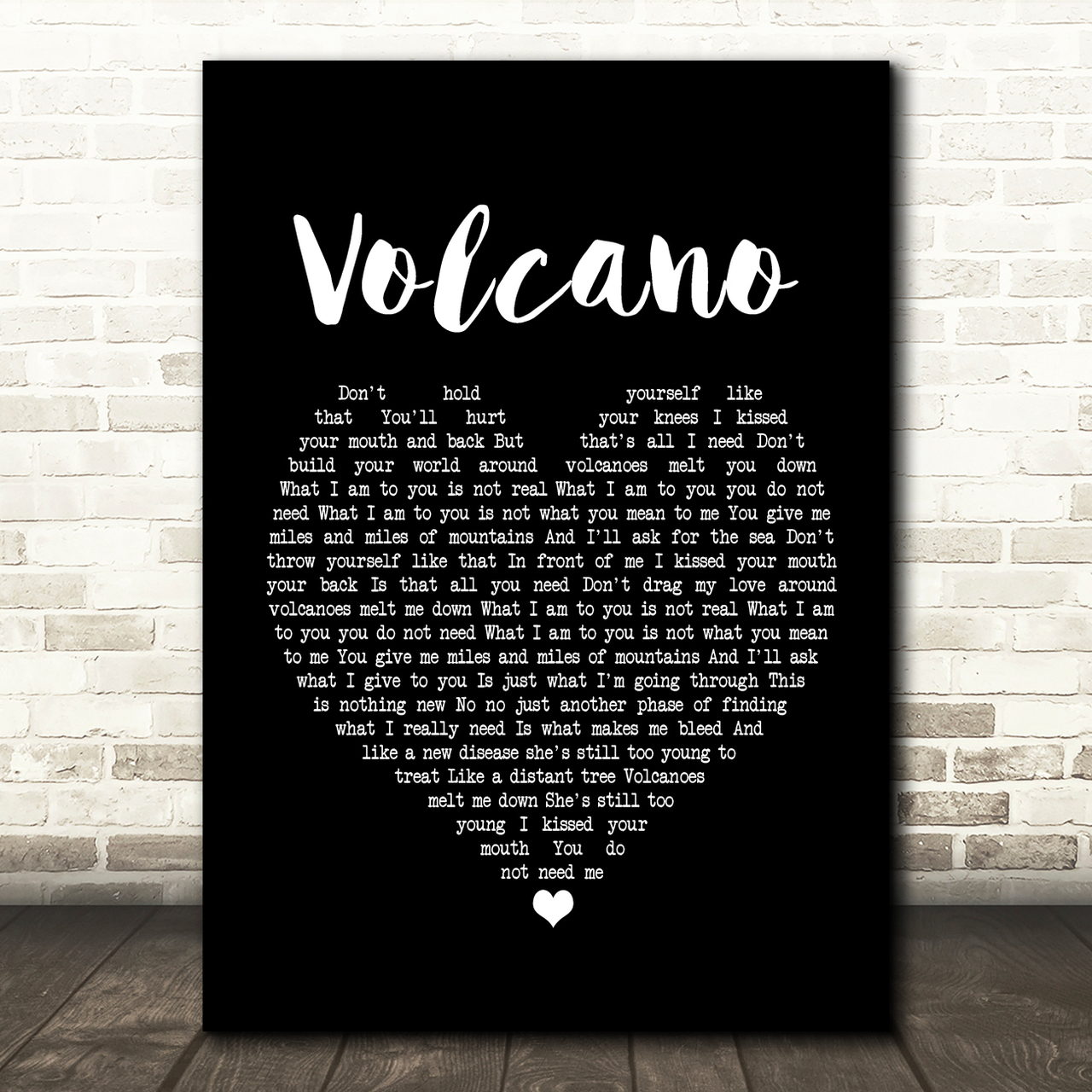 Damien Rice Volcano Black Heart Song Lyric Music Print