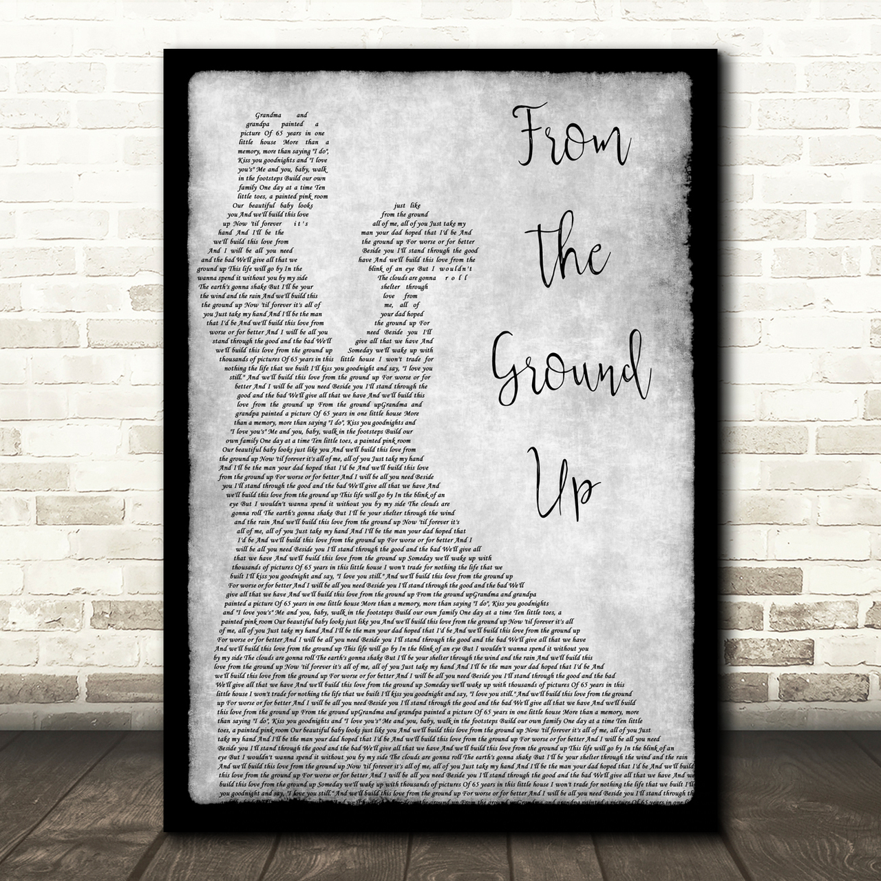 Dan + Shay From The Ground Up Grey Song Lyric Man Lady Dancing Quote Print