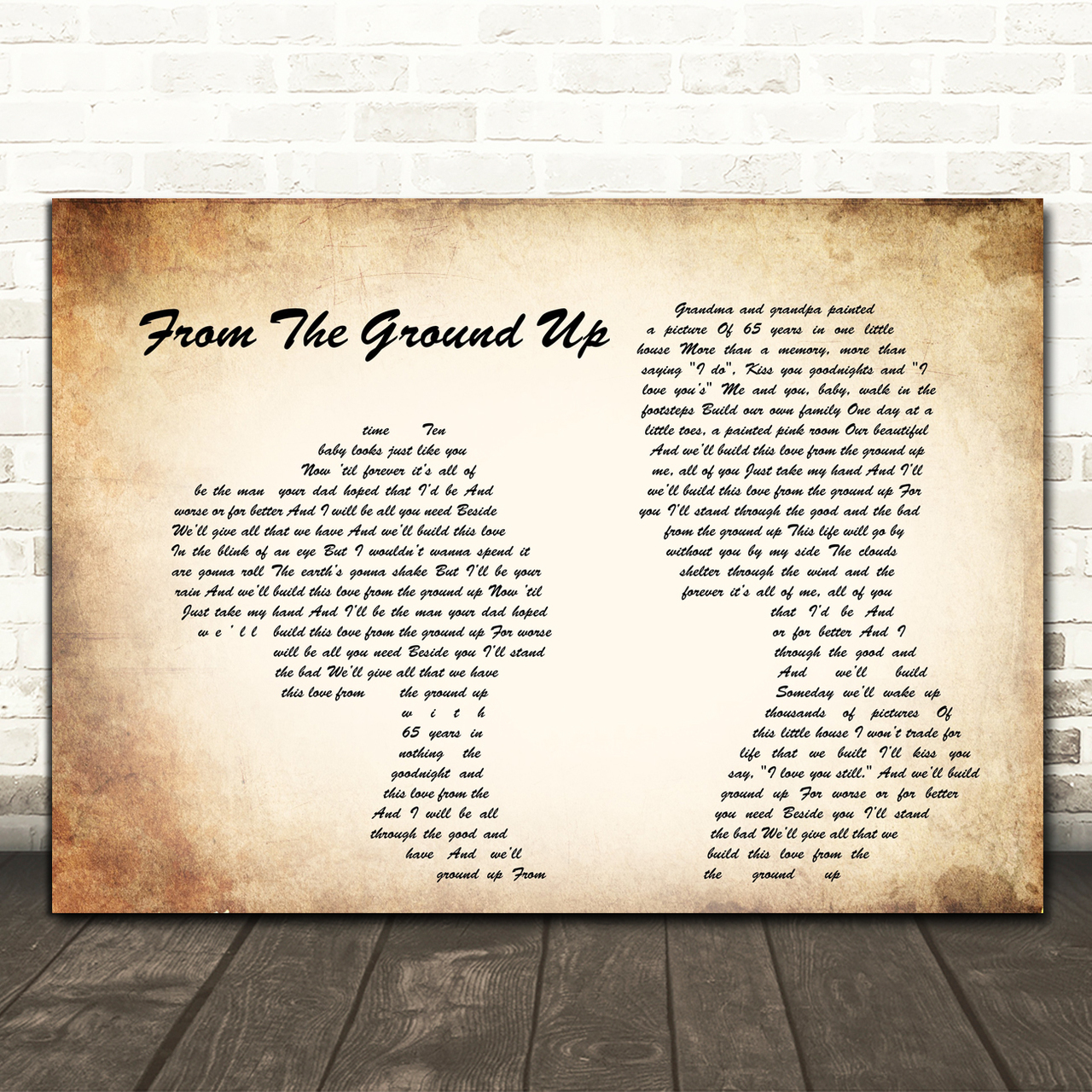 Dan + Shay From The Ground Up Man Lady Couple Song Lyric Quote Print