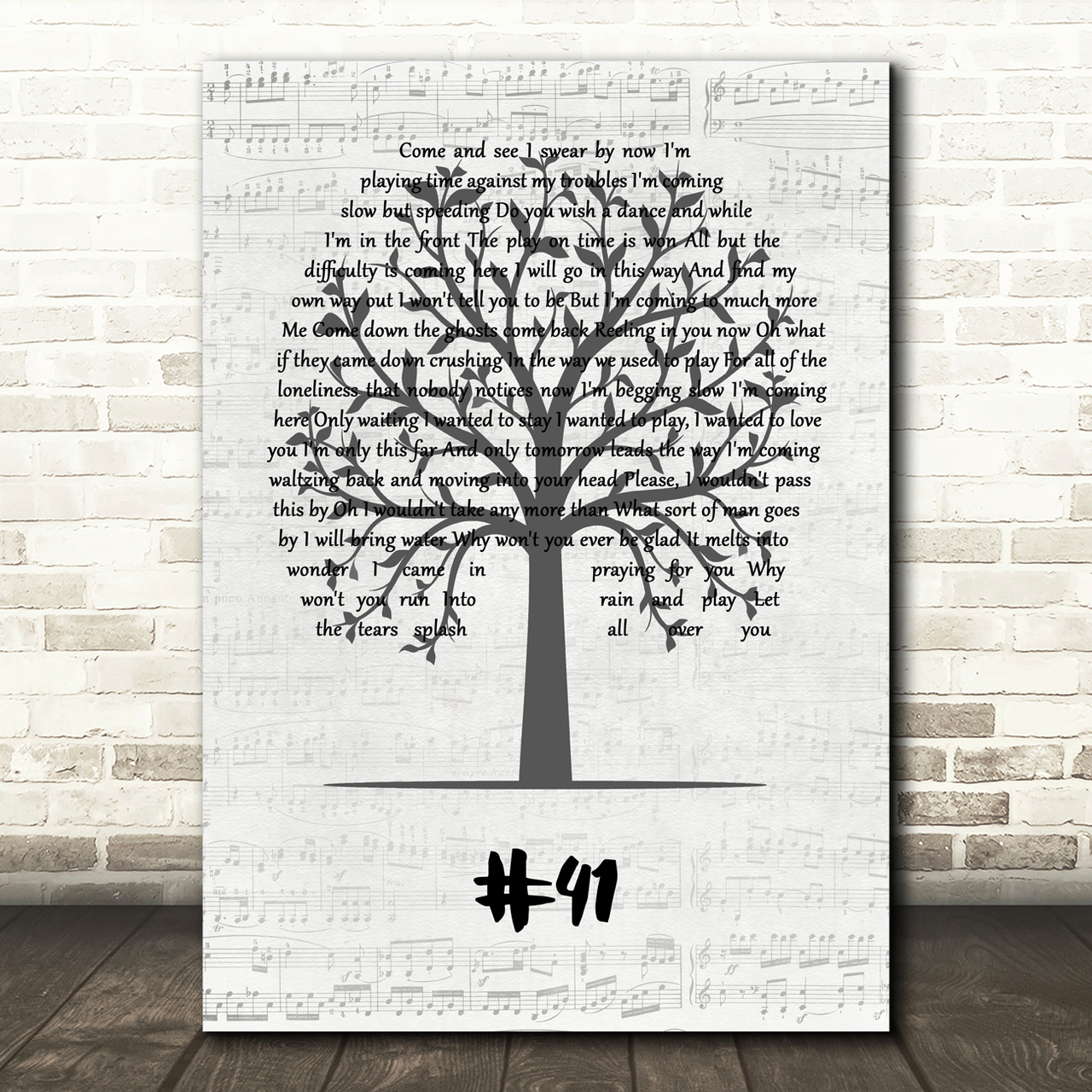 Dave Matthews Band #41 Music Script Tree Song Lyric Wall Art Print