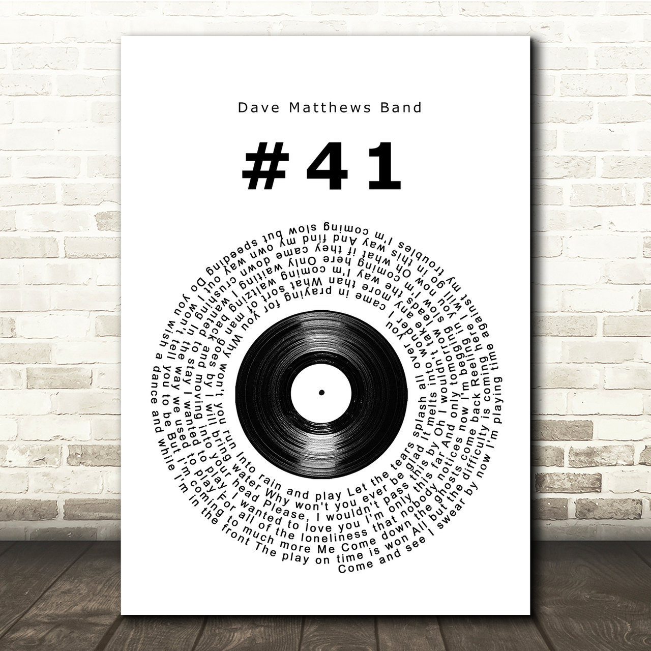 Dave Matthews Band #41 Vinyl Record Song Lyric Music Print
