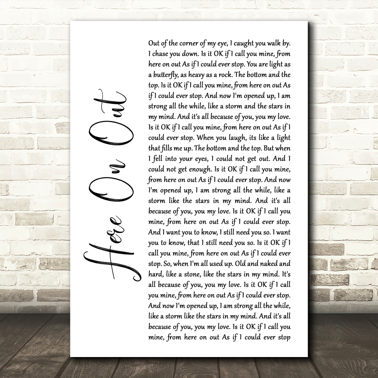 Dave Matthews Here On Out White Script Song Lyric Quote Music Poster Print