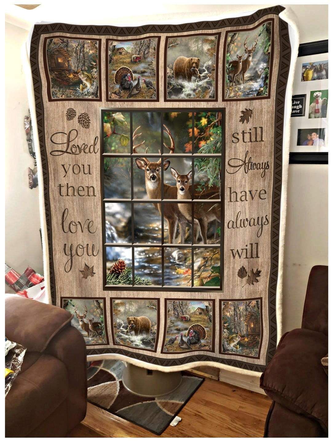 Deer Buck And Doe Loved You Then Printed Window Curtain Home Decor