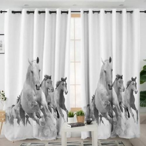 Desert Horses Is Running Printed Window Curtain