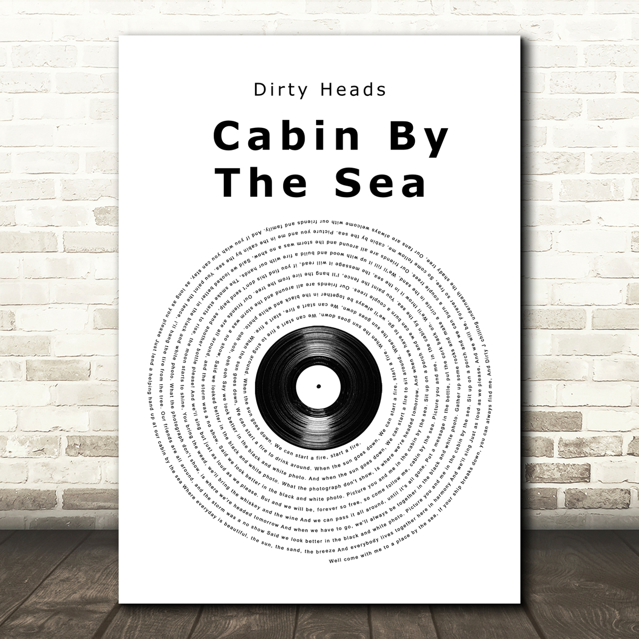 Dirty Heads Cabin By The Sea Vinyl Record Song Lyric Quote Music Poster Print