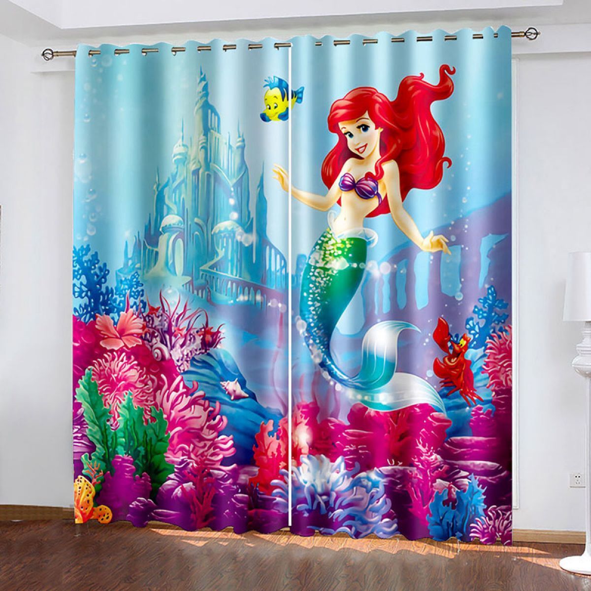 Disney's The Little Mermaid Printed Window Curtain Home Decor