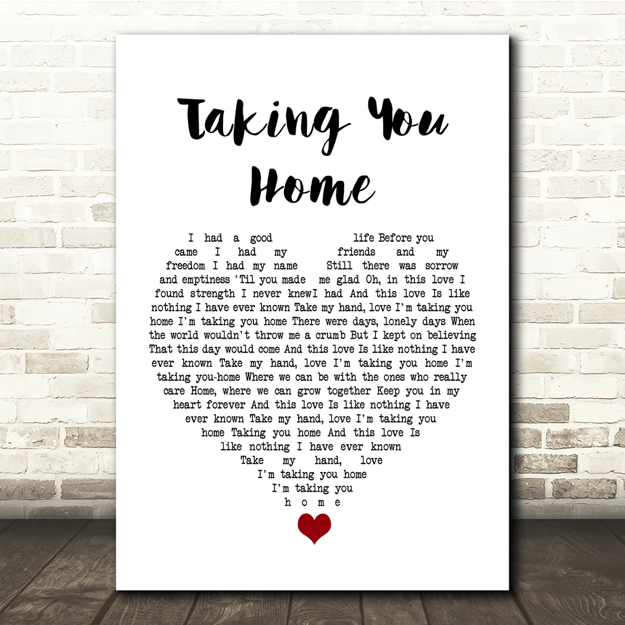 Don Henley Taking You Home White Heart Song Lyric Quote Music Poster Print