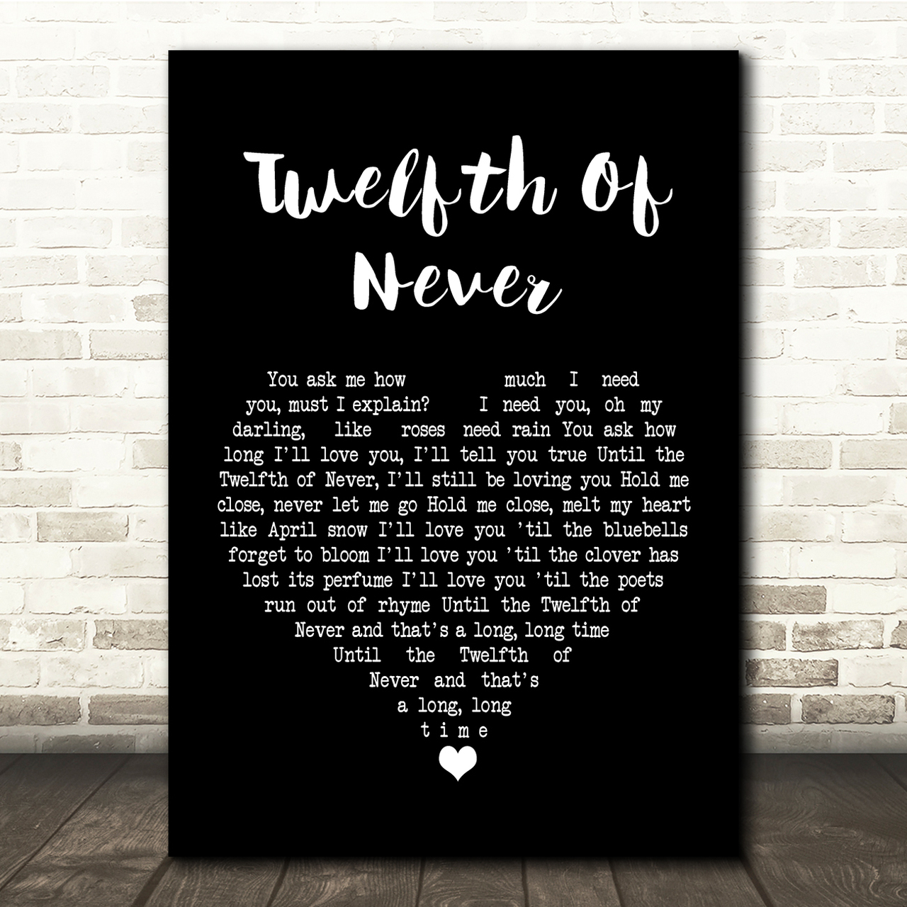 Donny Osmond Twelfth Of Never Black Heart Song Lyric Quote Print