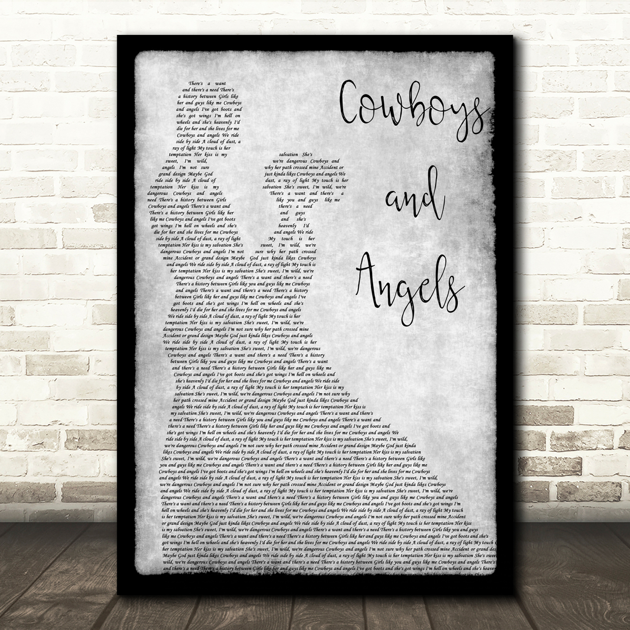 Dustin Lynch Cowboys and Angels Grey Man Lady Dancing Song Lyric Music Art Print