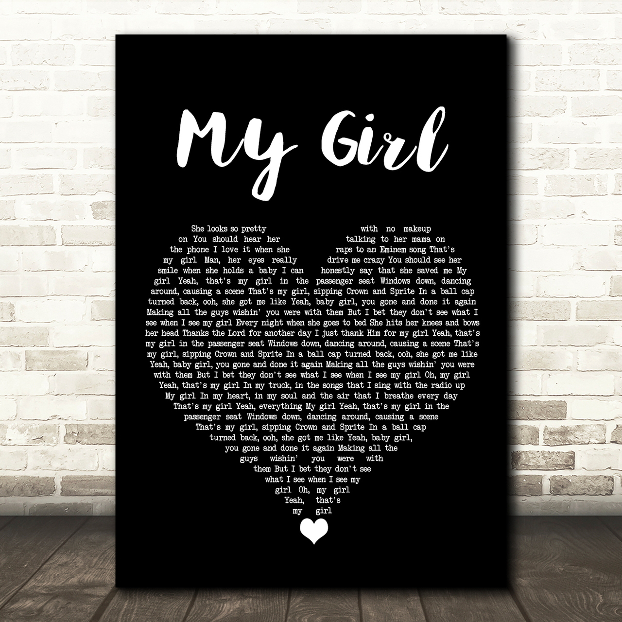 Dylan Scott My Girl Black Heart Song Lyric Quote Music Poster Print