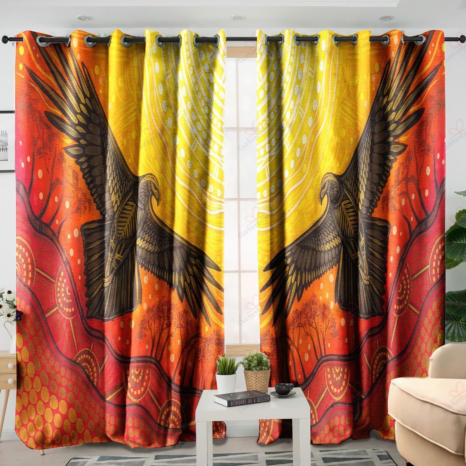 Eagle Native American Printed Window Curtain Home Decor