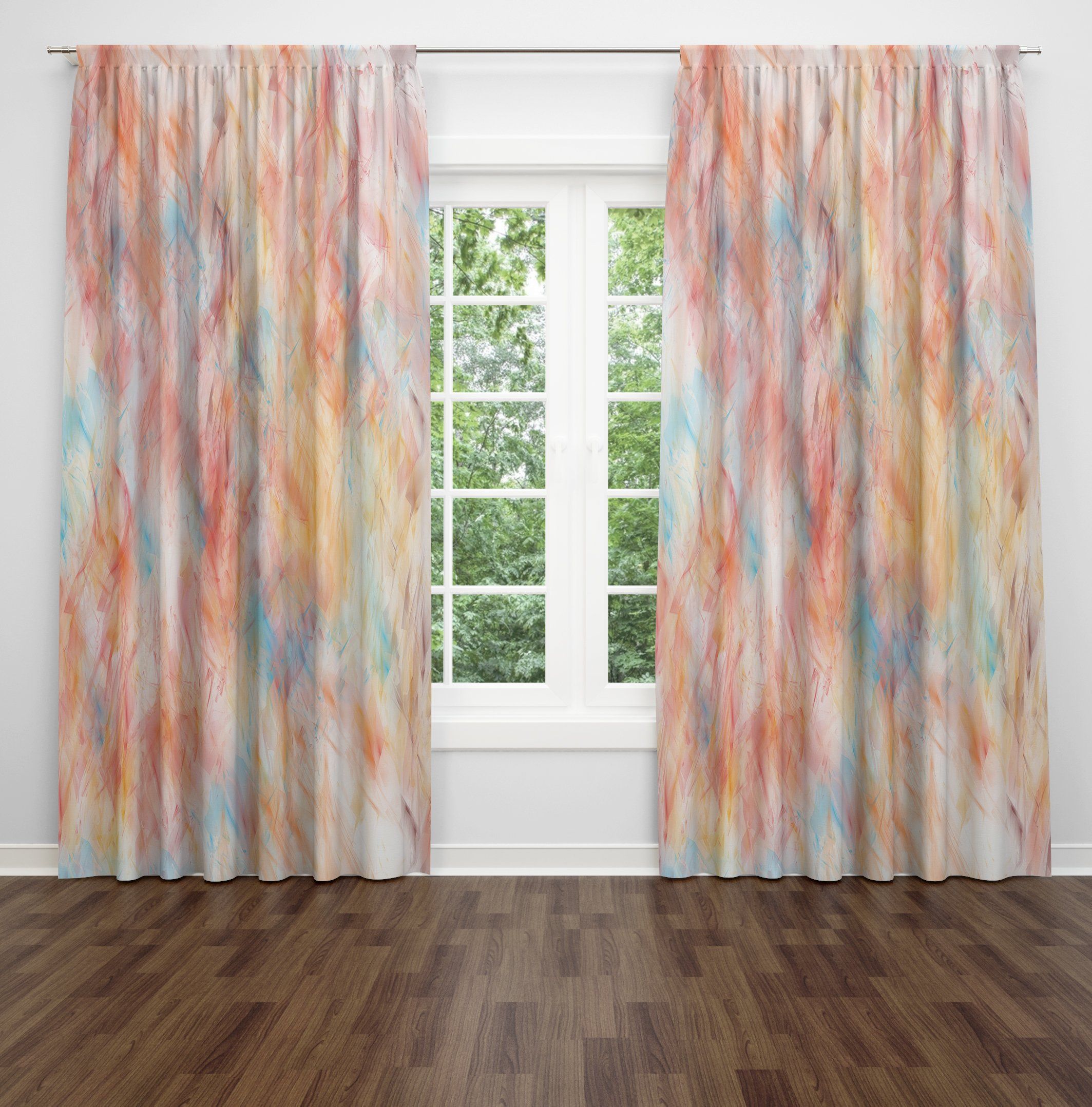 Elegant Watercolor Whispers Window Curtains Printed Home Decor