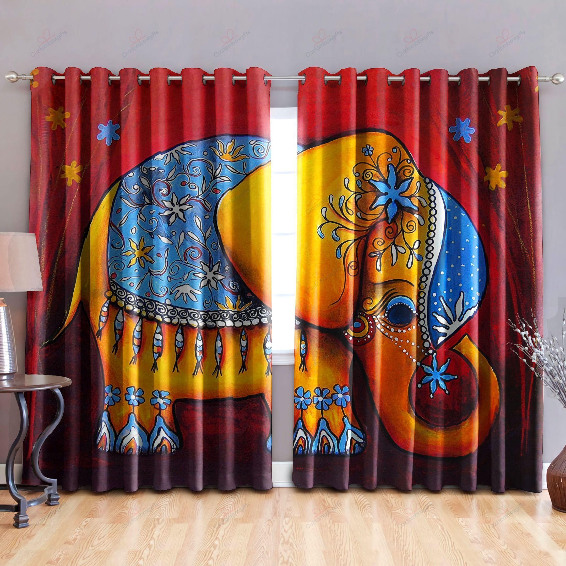 Elephant Beautiful Printed Window Curtain Home Decor