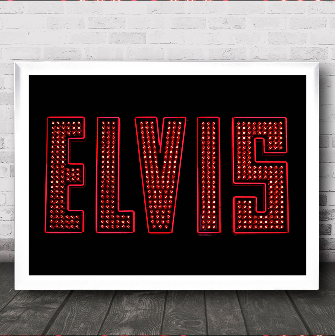Elvis Neon Sign Music Fan Song Lyric Wall Art Print