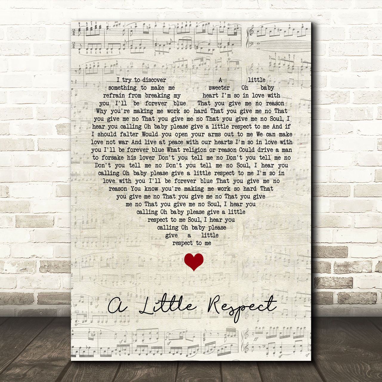 Erasure A Little Respect Script Heart Song Lyric Quote Music Poster Print