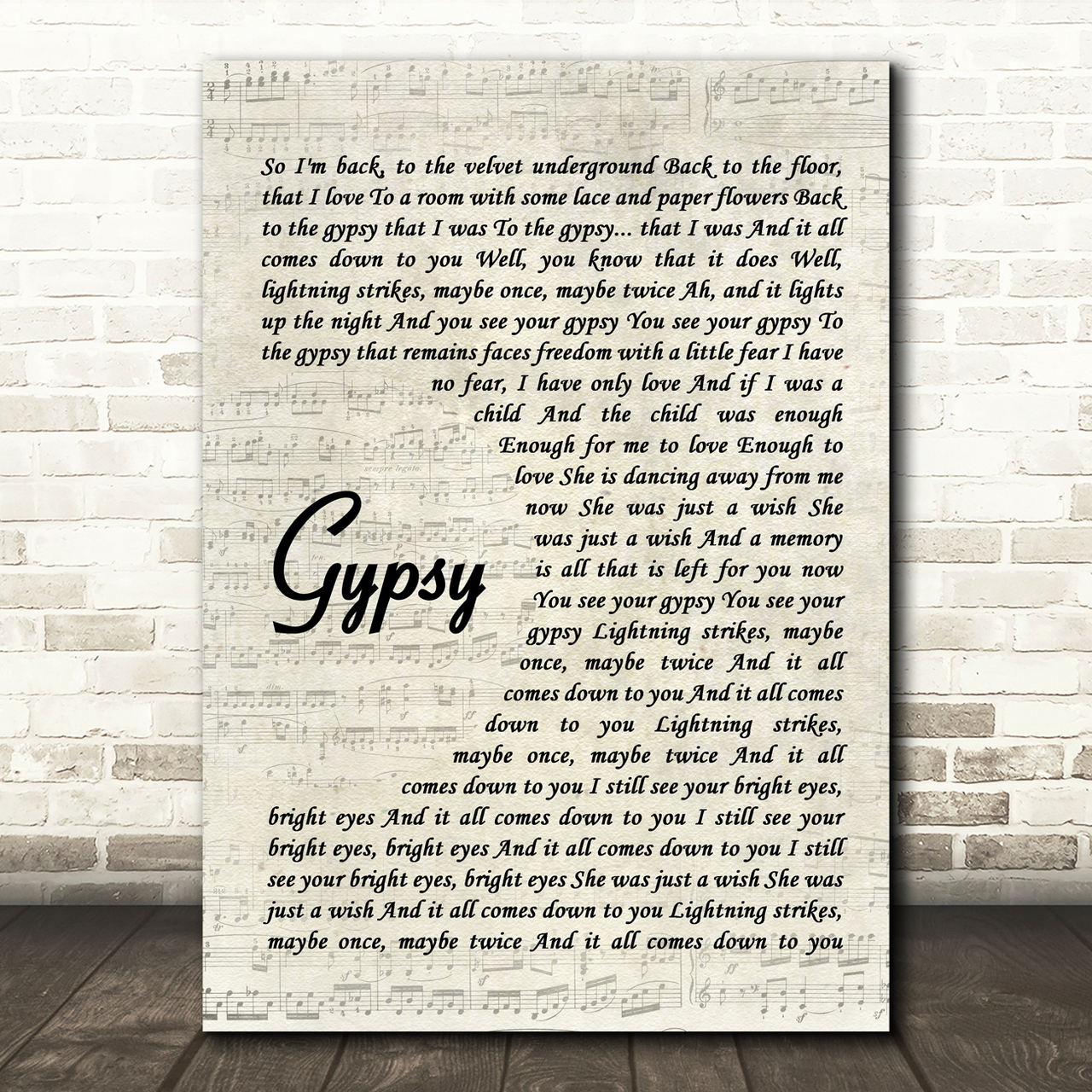 Fleetwood Mac Gypsy Quote Song Lyric Print
