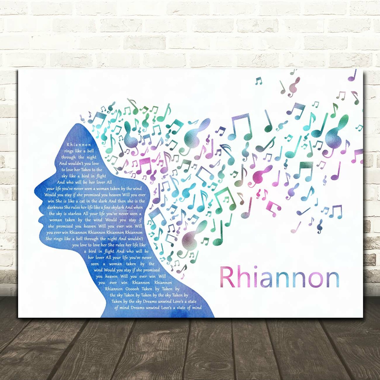 Fleetwood Mac Rhiannon Colourful Music Note Hair Song Lyric Print