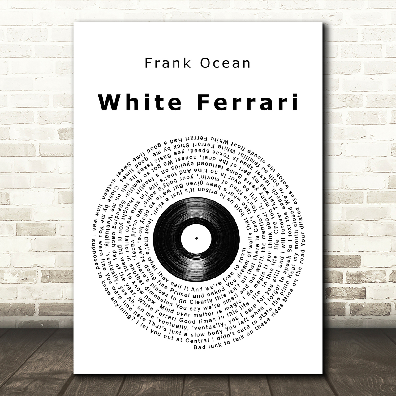 Frank Ocean White Ferrari Vinyl Record Song Lyric Music Art Print
