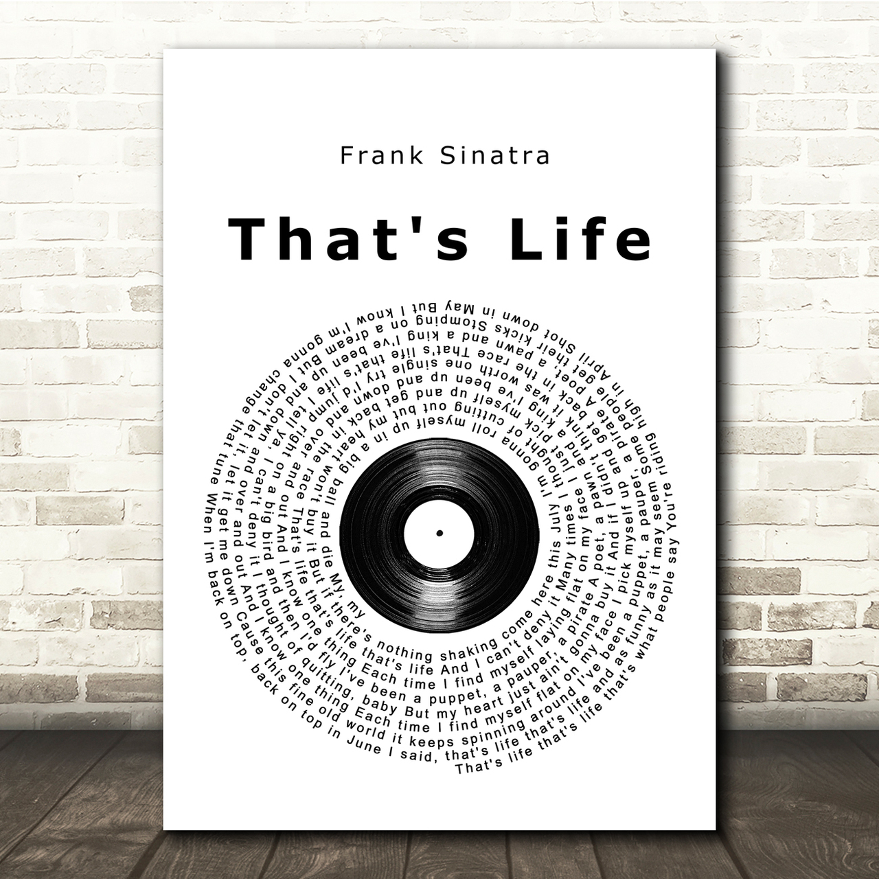 Frank Sinatra That's Life Vinyl Record Song Lyric Music Print