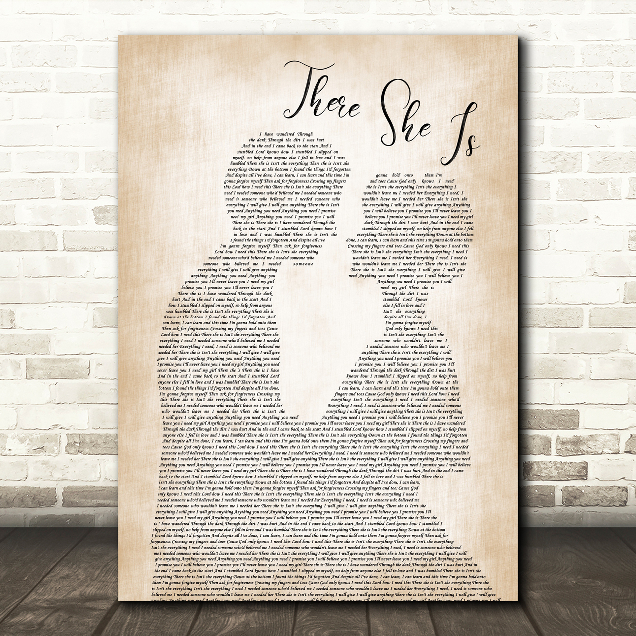 Frank Turner There She Is Man Lady Bride Groom Wedding Song Lyric Music Print