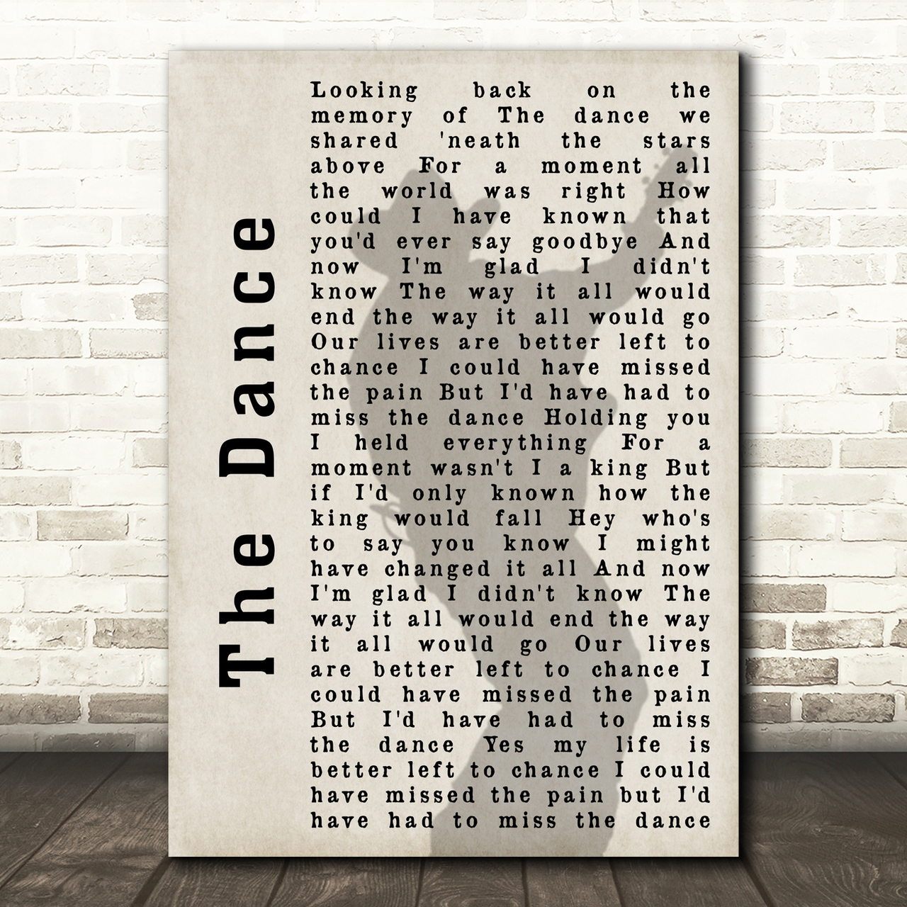 Garth Brooks The Dance Shadow Song Lyric Quote Print